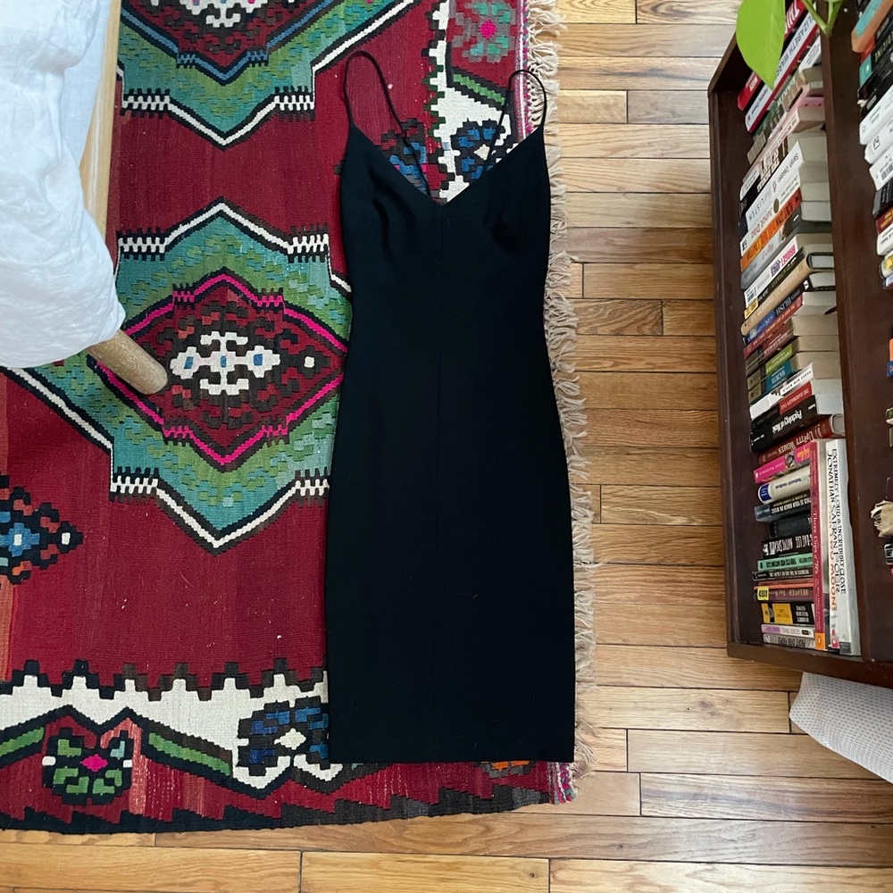 Anthropologie Strappy Black Midi Dress